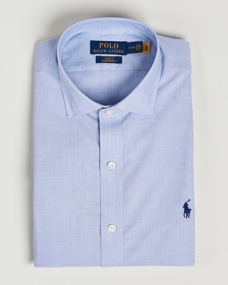 Polo Ralph Lauren Slim Fit Poplin Cut Away Dress Shirt Light Blue – Bleu