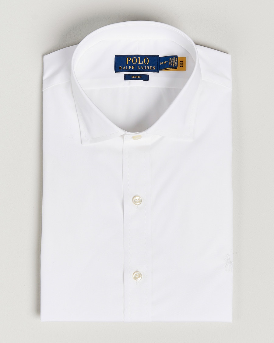Polo Ralph Lauren Slim Fit Poplin Cut Away Dress Shirt White – Blanc