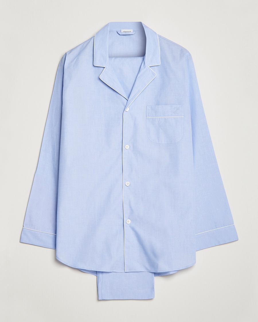 Homme | Ensembles De Pyjama | Zimmerli of Switzerland | Mercerized Cotton Pyjamas Light Blue