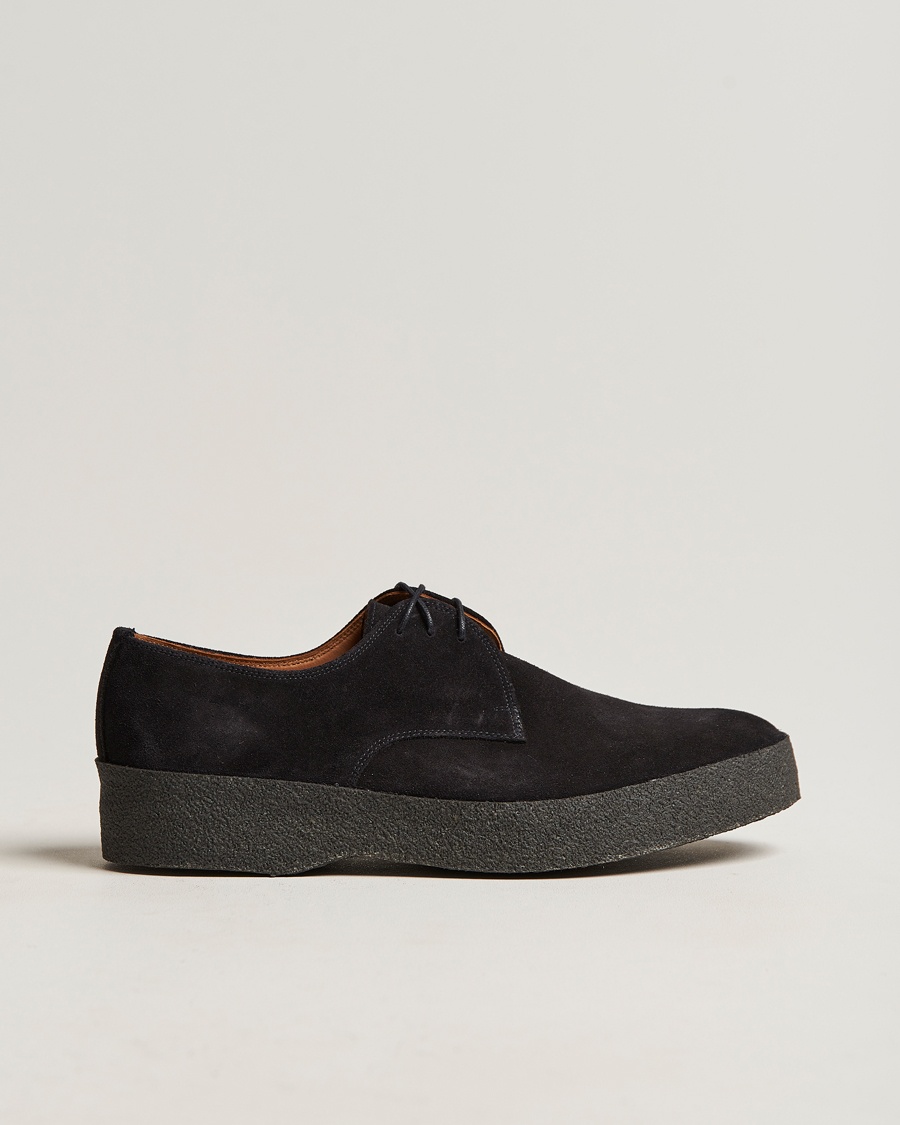 Sanders Gibson Lo Top Derby Black Suede – Noir