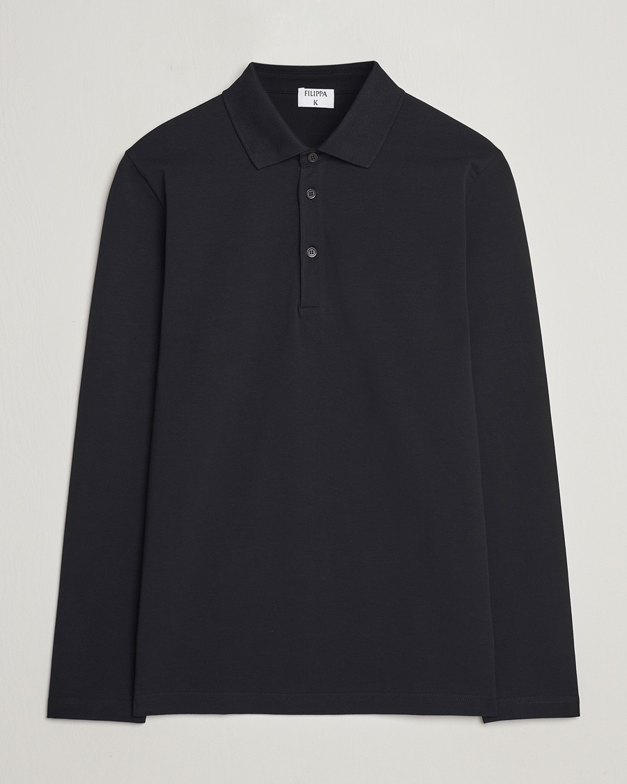 Filippa K Luke Lycra Poloshirt Black – Noir