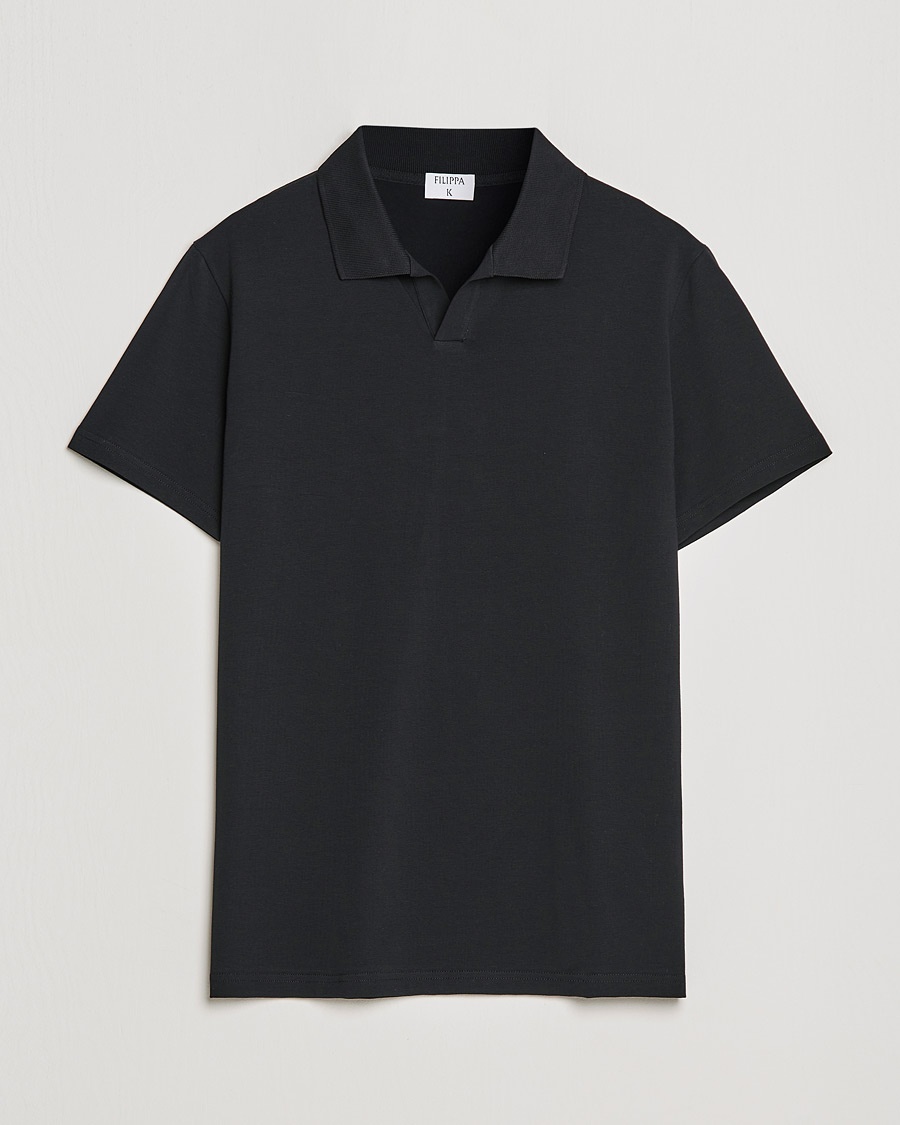 Filippa K Soft Lycra Polo Tee Black – Noir