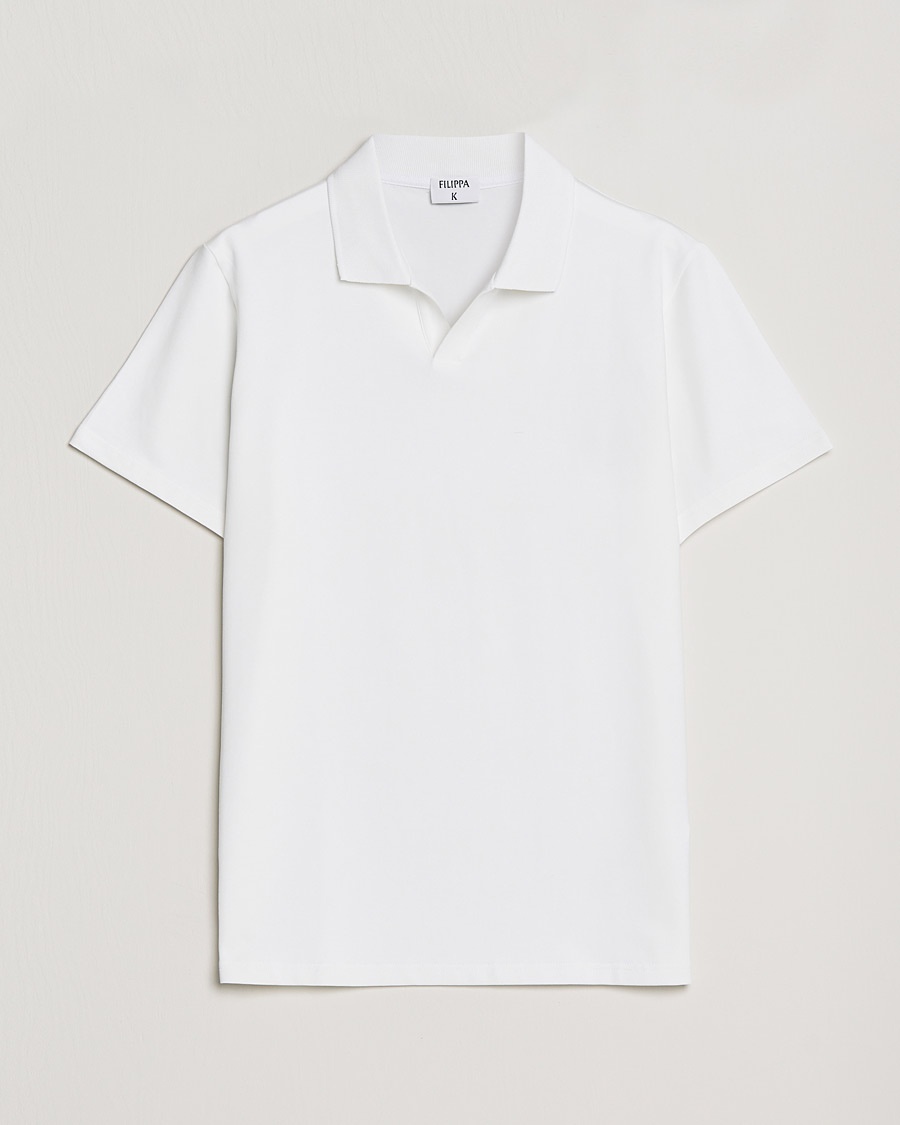 Filippa K Soft Lycra Polo Tee White – Blanc
