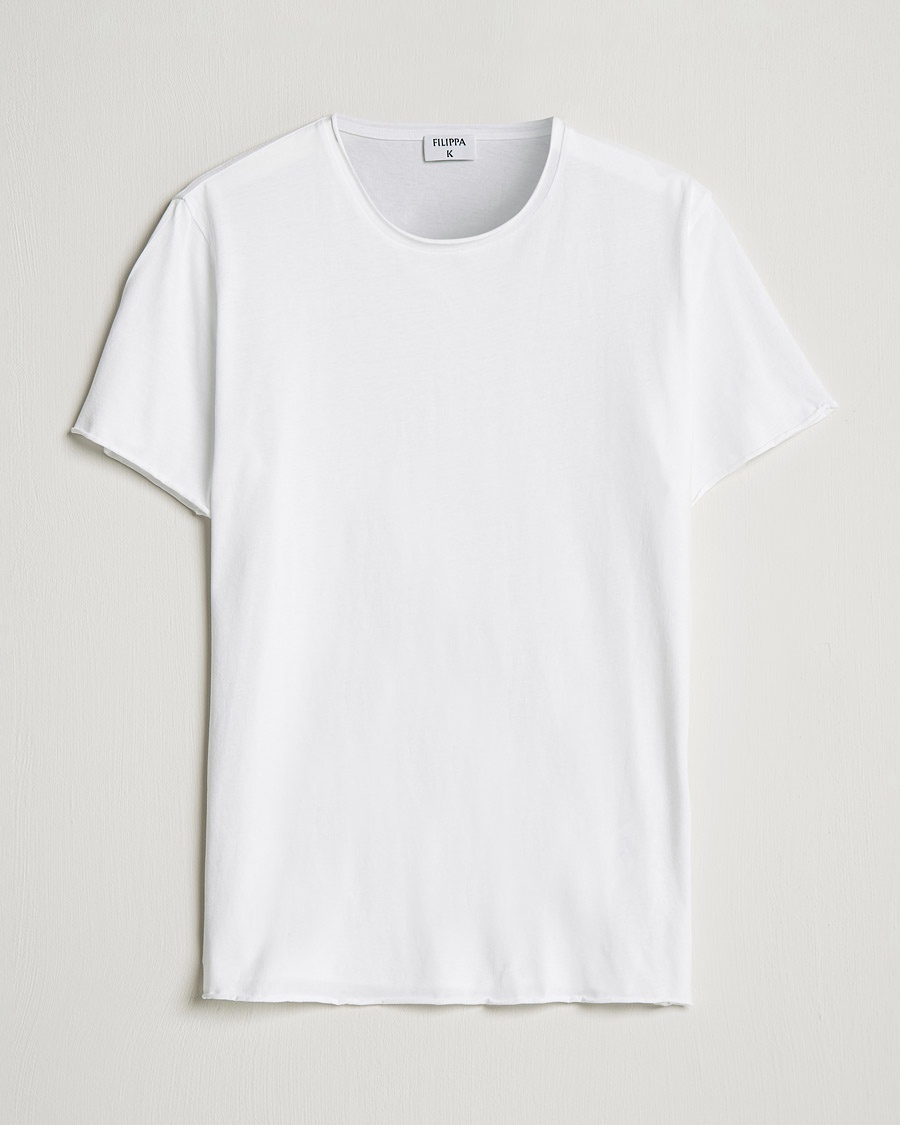 Filippa K Roll Neck Crew Neck Tee White – Blanc