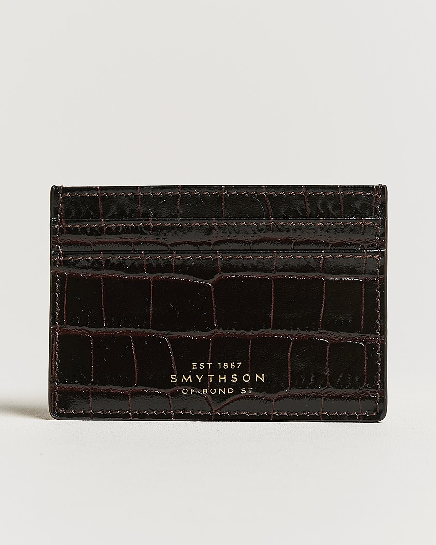 Smythson Mara Flat Cardholder Dark Brown – Bruin