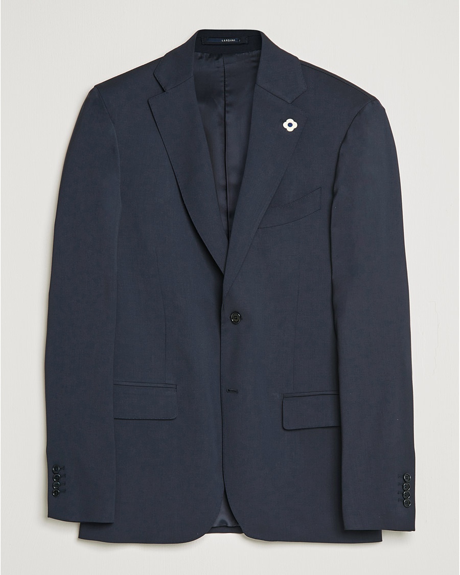 Lardini Two Button Wool Blazer Navy – Blauw