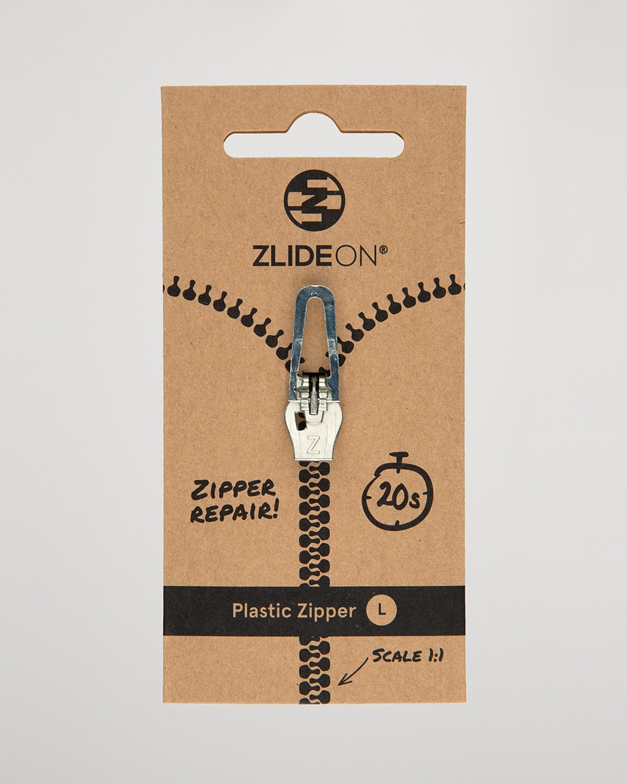 ZlideOn Normal Plastic Zipper Silver L – Zilver