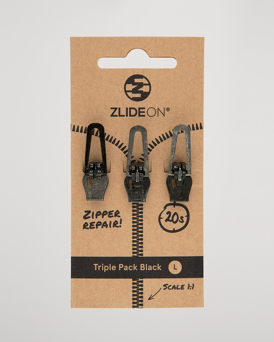 ZlideOn 3-Pack Zippers Black L – Zwart