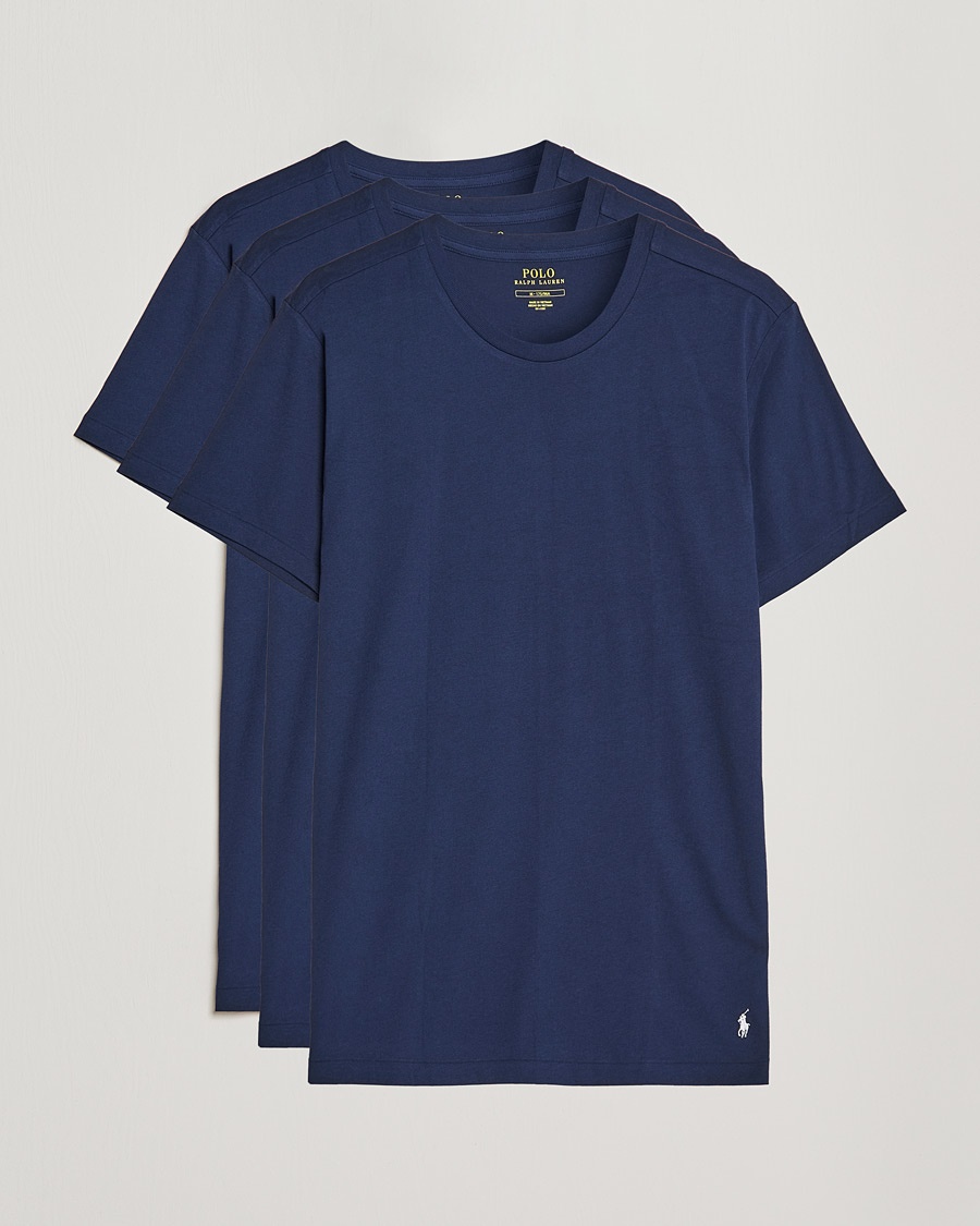 Polo Ralph Lauren 3-Pack Crew Neck T-Shirt Navy – Bleu