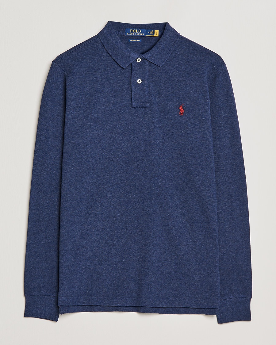 Homme | Polos | Polo Ralph Lauren | Custom Slim Fit Long Sleeve Polo Spring Navy Heather