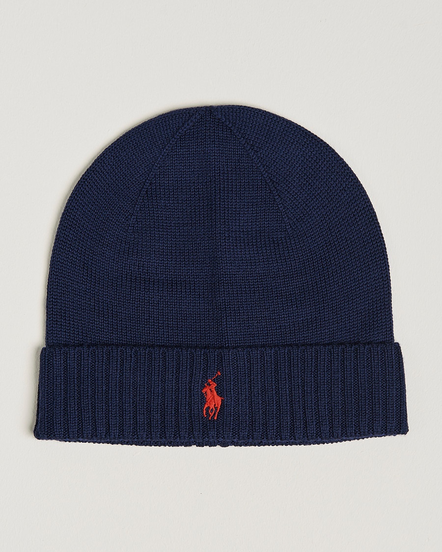 Polo Ralph Lauren Merino Beanie Hunter Navy – Bleu