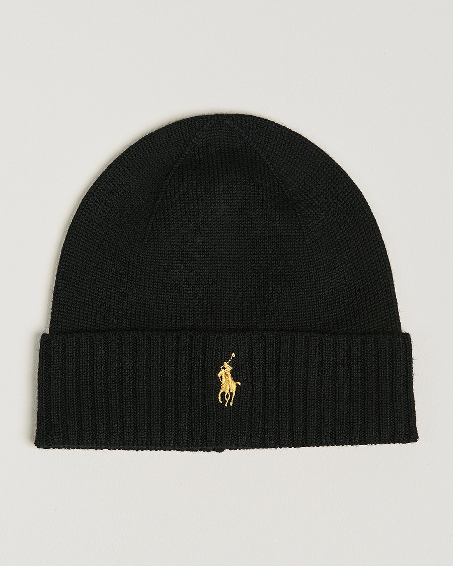 Polo Ralph Lauren Merino Beanie Polo Black – Zwart