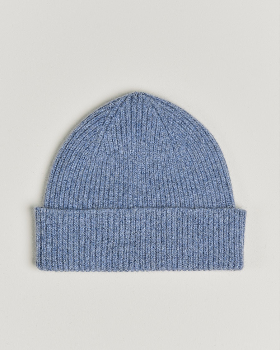 Le Bonnet Lambswool/Caregora Beanie Washed Denim – Bleu