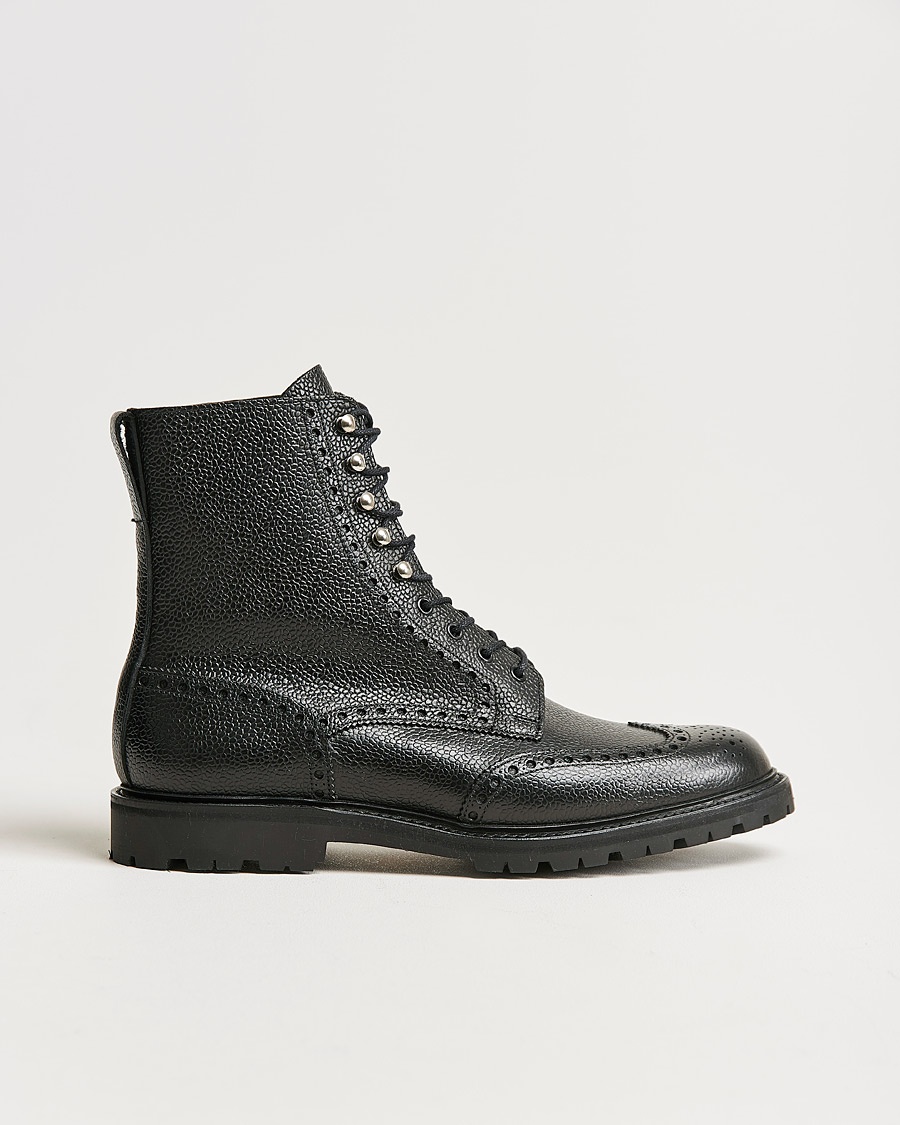 Heren | Schoenen | Crockett & Jones | Islay Scotch Grain Vibram Boot Black Calf