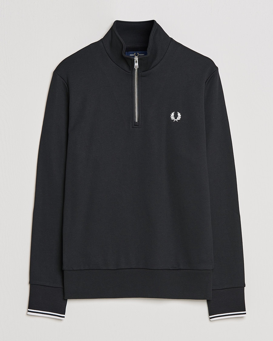 Fred Perry Half Zip Sweatshirt Black – Zwart