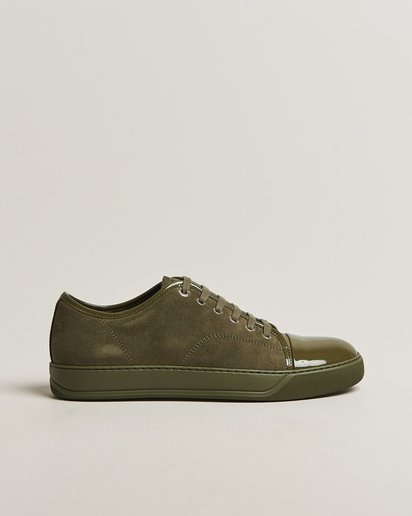 Lanvin Patent Cap Toe Sneaker Khaki – Vert