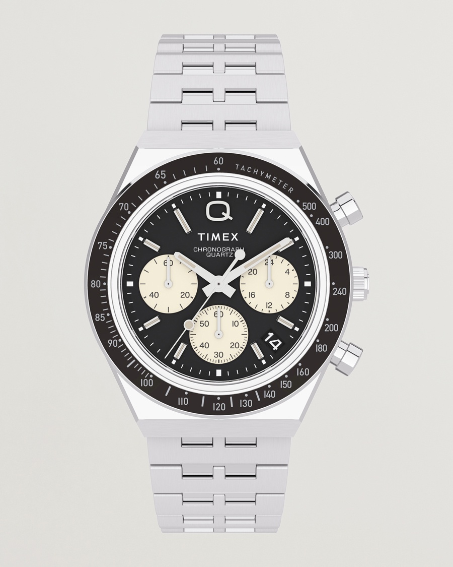 Timex Q Chronograph 40mm Black Dial – Argent