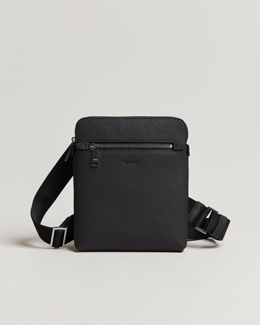 BOSS BLACK Crosstown Leather Bag Black – Noir