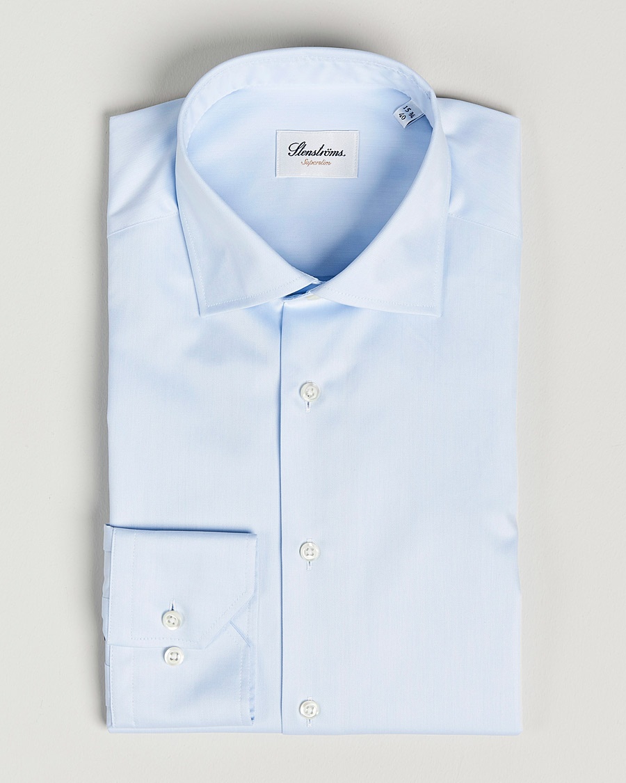 Homme | | Stenströms | Superslim Plain Shirt Blue