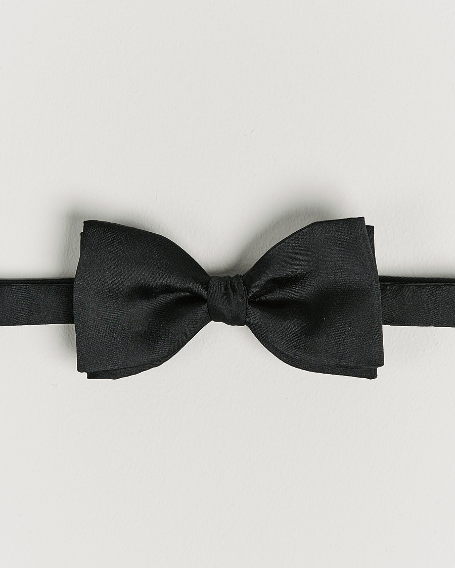 Stenströms Pre-Tied Silk Bow Tie Black – Zwart