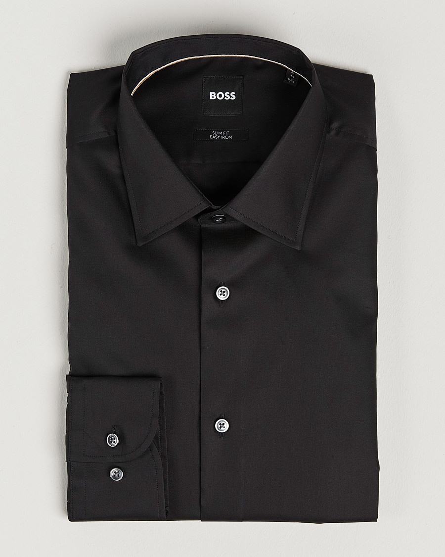 BOSS BLACK Hank Slim Fit Shirt Black – Zwart