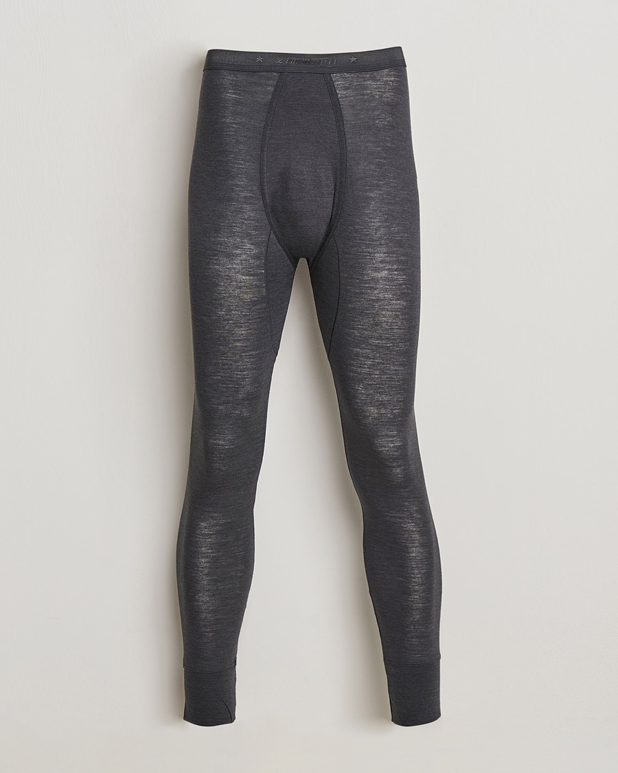 Homme | Caleçons Longs | Zimmerli of Switzerland | Wool/Silk Long Johns Charcoal