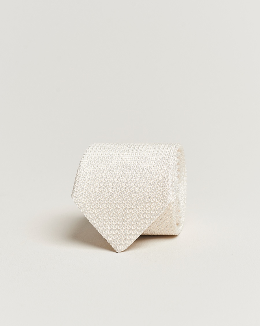 Homme | Cravates | Amanda Christensen | Silk Grenadine 8 cm Tie White