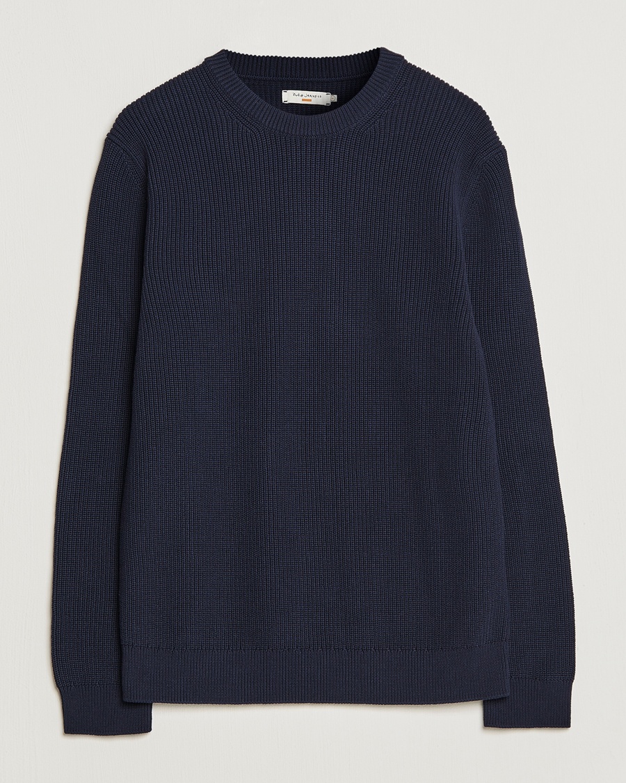 Homme | Sections | Nudie Jeans | Augusti Rib Cotton Sweater Navy