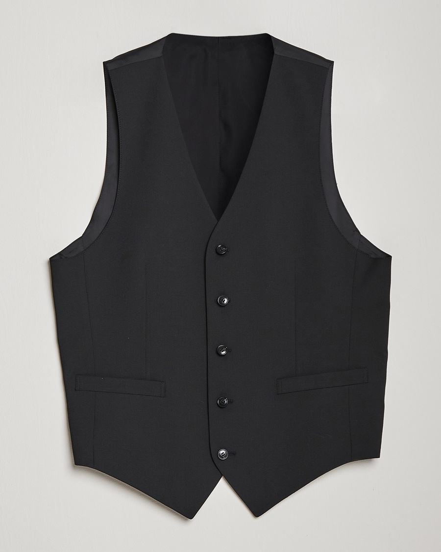 Homme | Gilets De Costume | Tiger of Sweden | Wayde Wool Travel Waistcoat Black