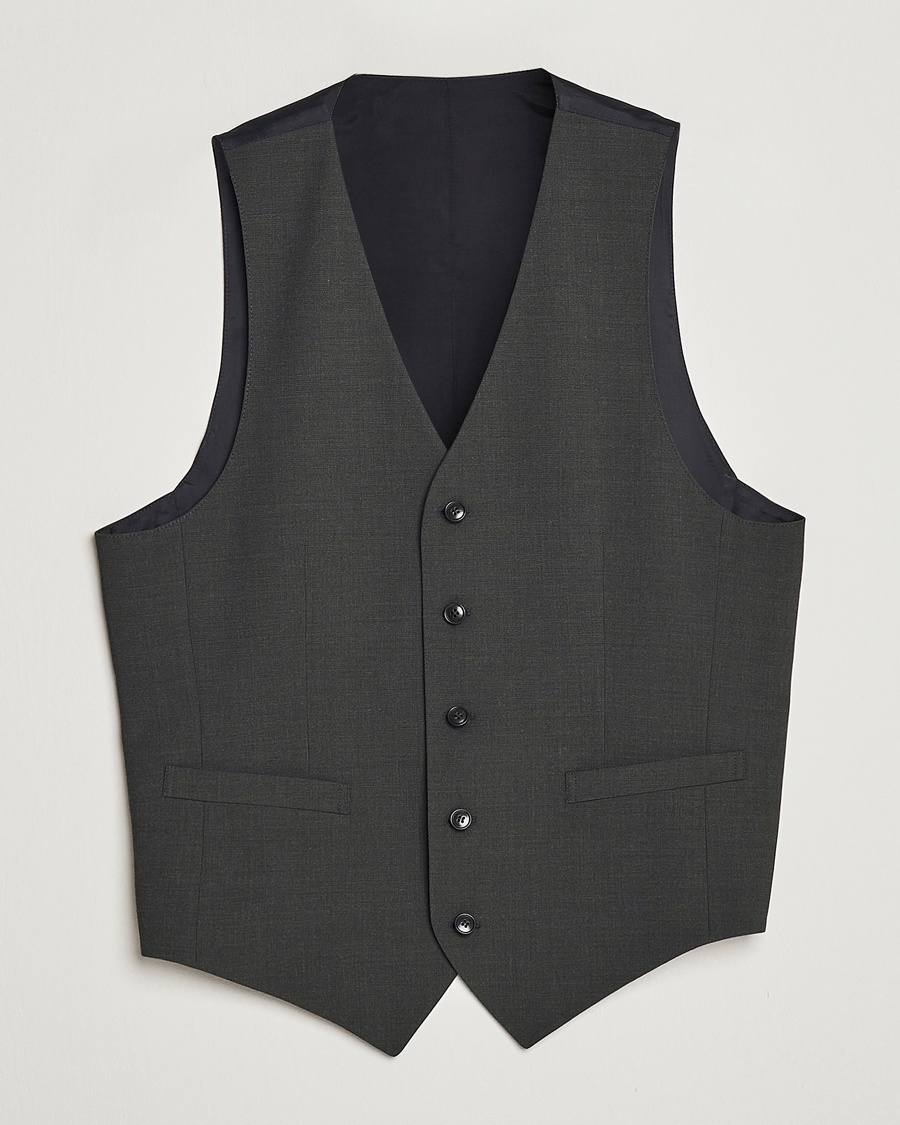 Homme | | Tiger of Sweden | Wayde Wool Travel Waistcoat Olive Extreme