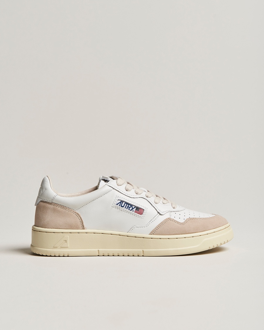 Autry Medalist Low Leather/Suede Sneaker White – Blanc
