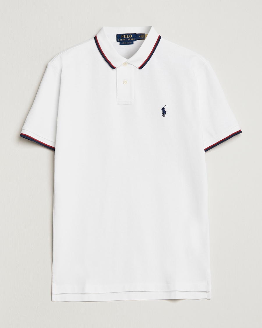 Polo Ralph Lauren Custom Slim Fit Tipped Polo White – Blanc