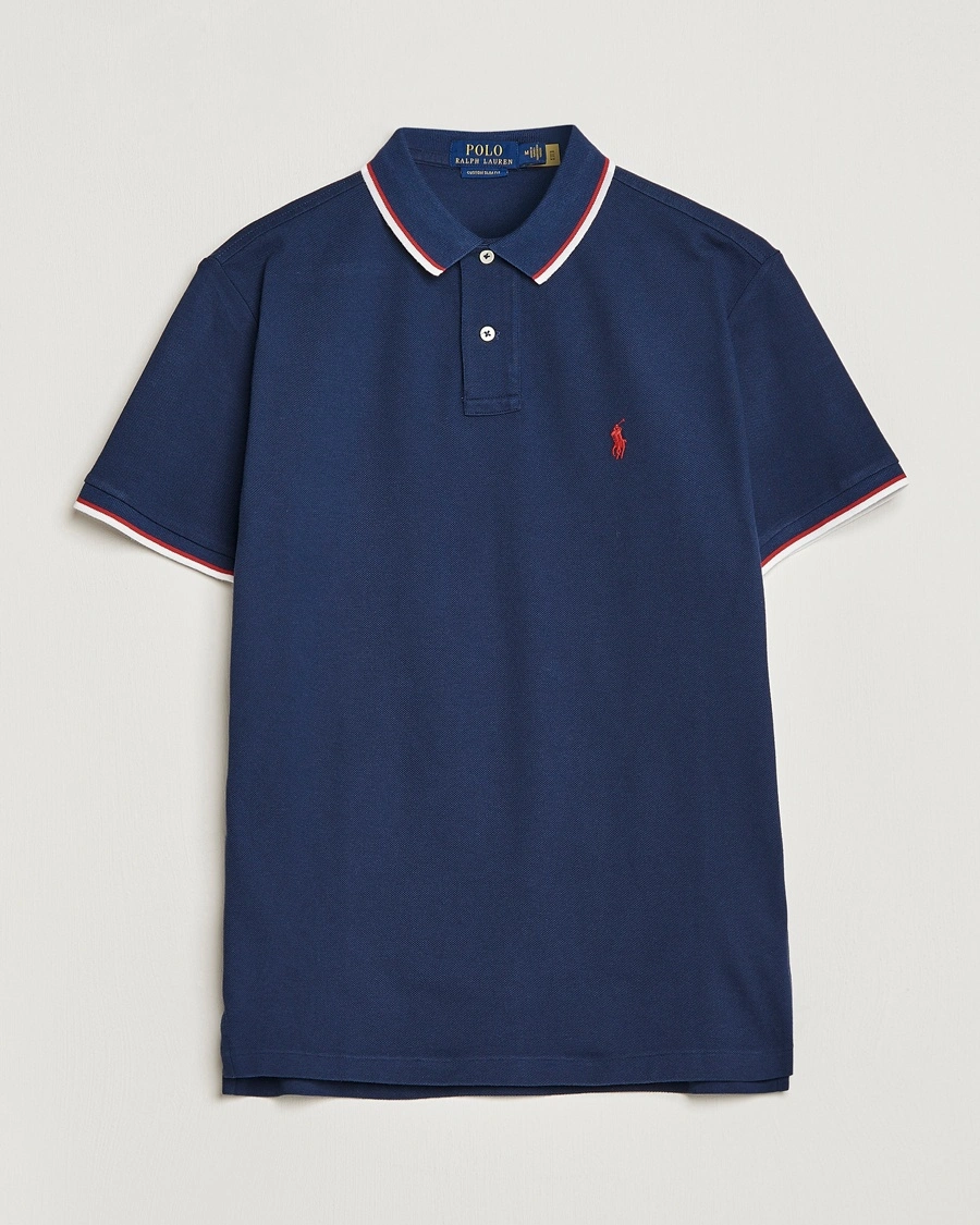 Polo Ralph Lauren Custom Slim Fit Tipped Polo Newport Navy – Bleu