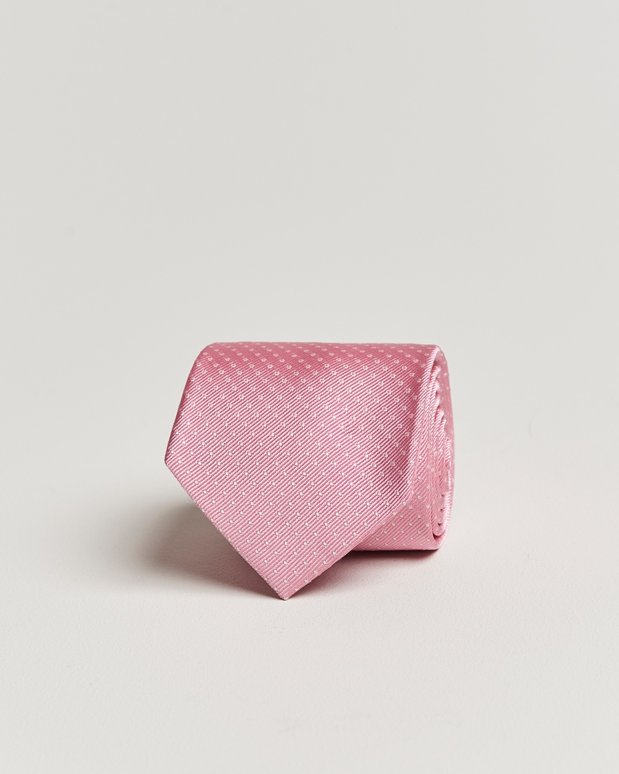 Homme | Cravates | Amanda Christensen | Micro Dot Classic Tie 8 cm Pink/White