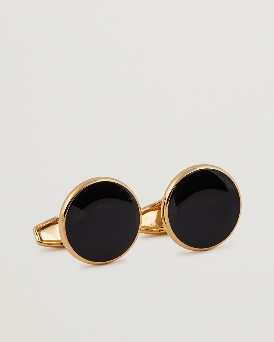 Amanda Christensen Cufflink & Shirt Studs Set Black/Gold – Goud