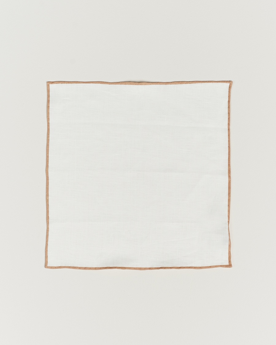 Homme | | Amanda Christensen | Linen Paspoal Pocket Square Sand/White