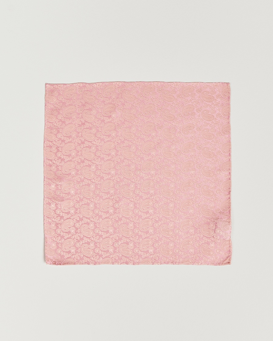 Amanda Christensen Tonal Paisley Silk Pocket Square Powder Pink – Rose