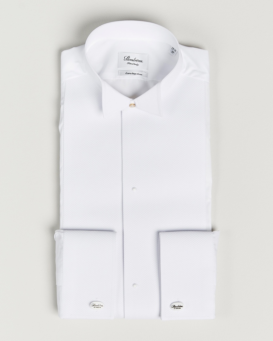 Homme | | Stenströms | Fitted Body XL Sleeve Stand Up Collar Evening Shir White