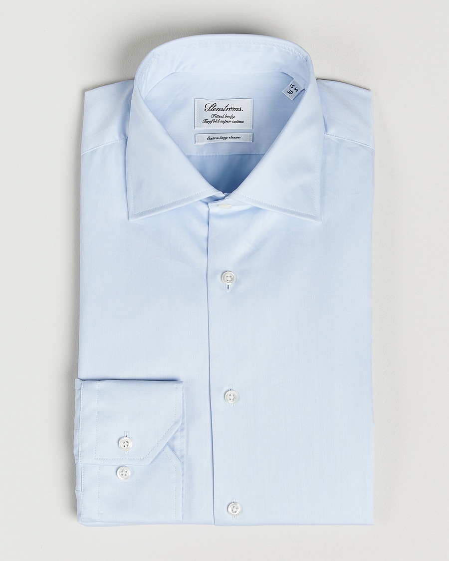 Homme | | Stenströms | Fitted Body X-Long Sleeve Shirt Light Blue
