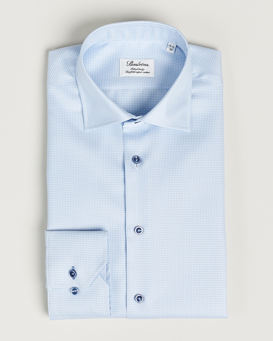 Homme | | Stenströms | Fitted Body Contrast Shirt Light Blue