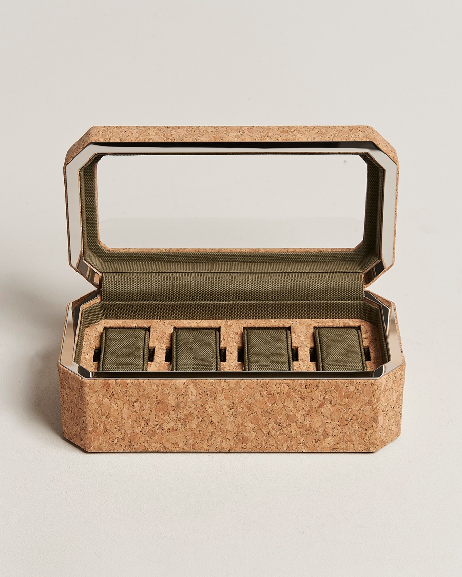 WOLF Cortica 4 Piece Watch Box Cork – Bruin
