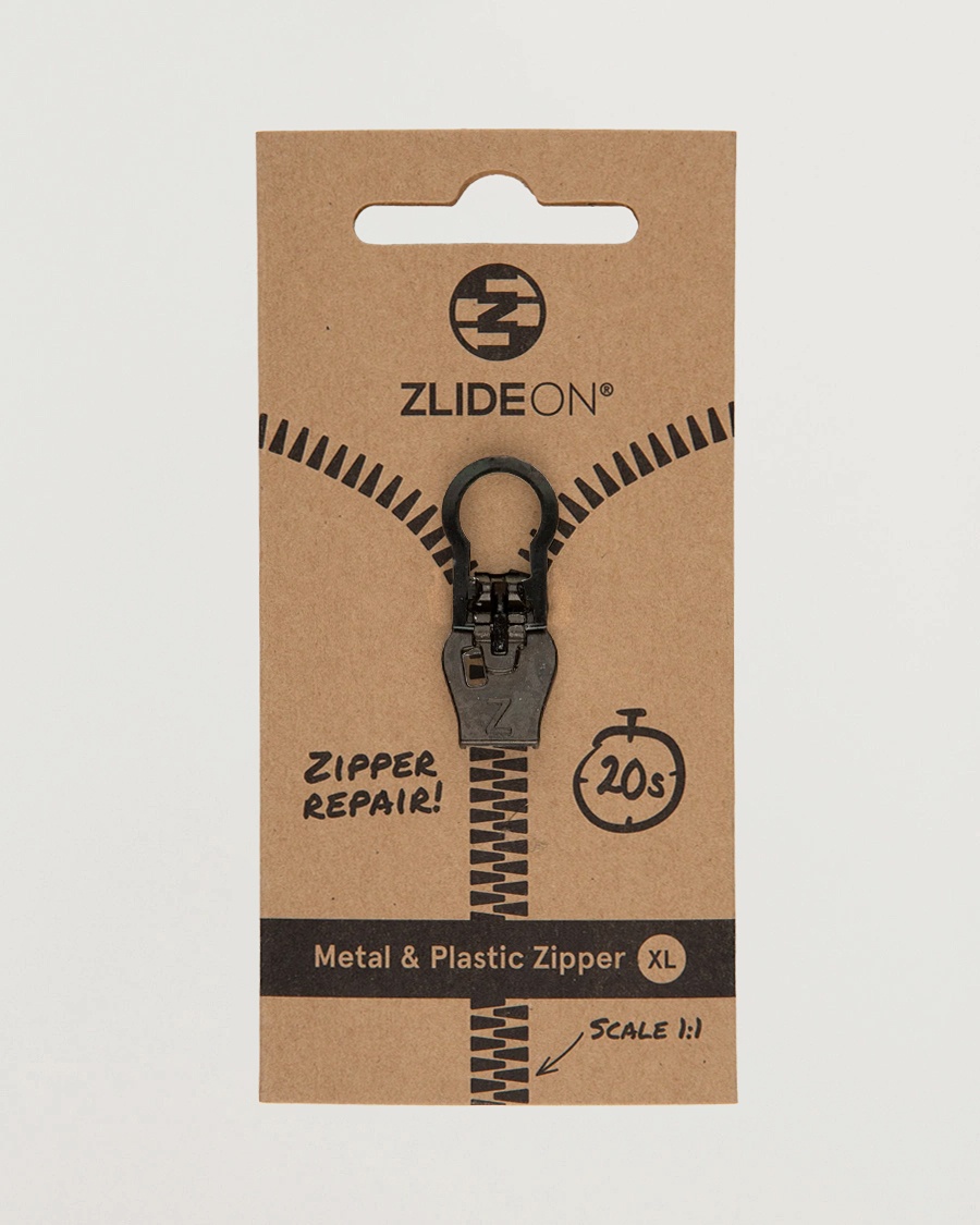 ZlideOn Metal & Plastic Zipper Black – Zwart