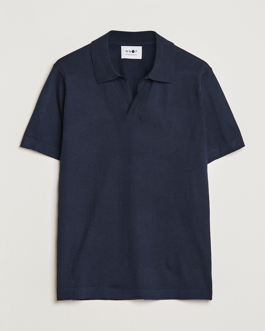 Homme | | NN07 | Ryan Cotton/Linen Polo Navy Blue