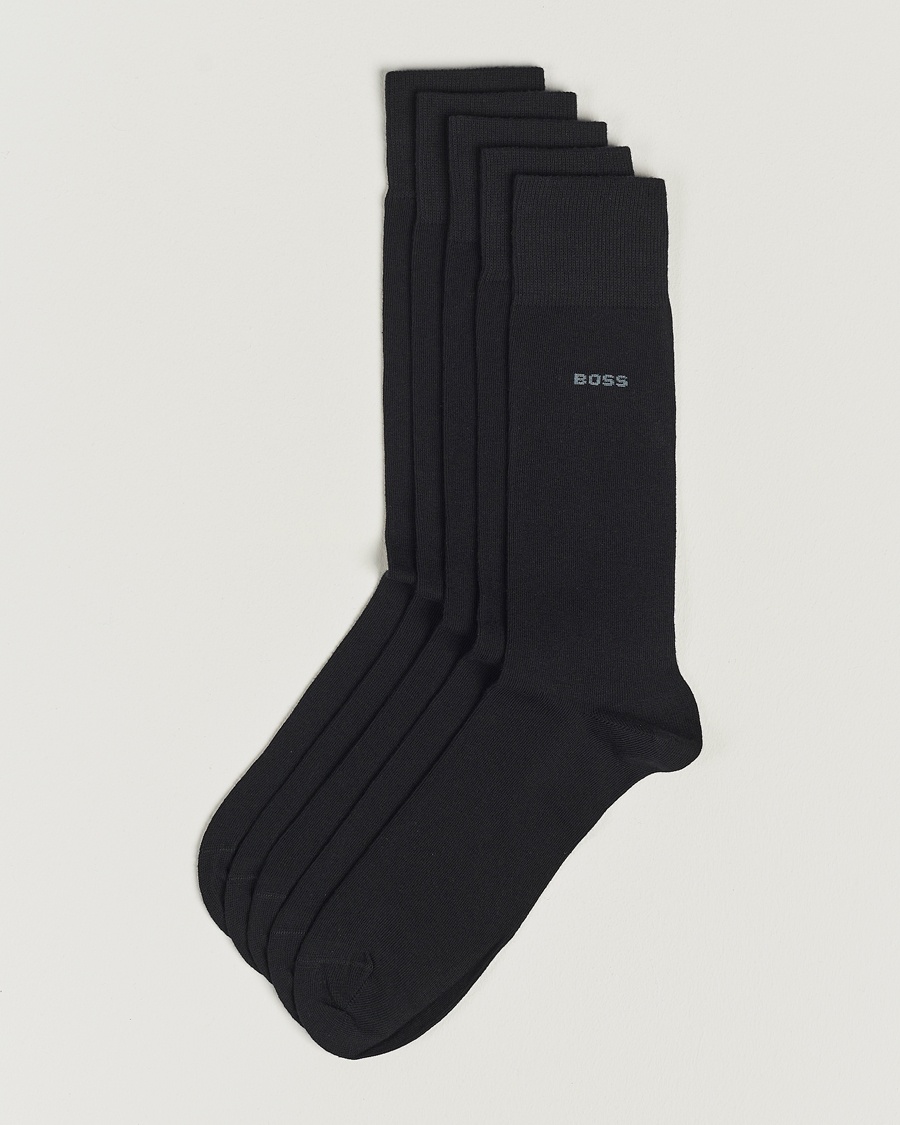 BOSS BLACK 5-Pack RS Uni Socks Black – Zwart