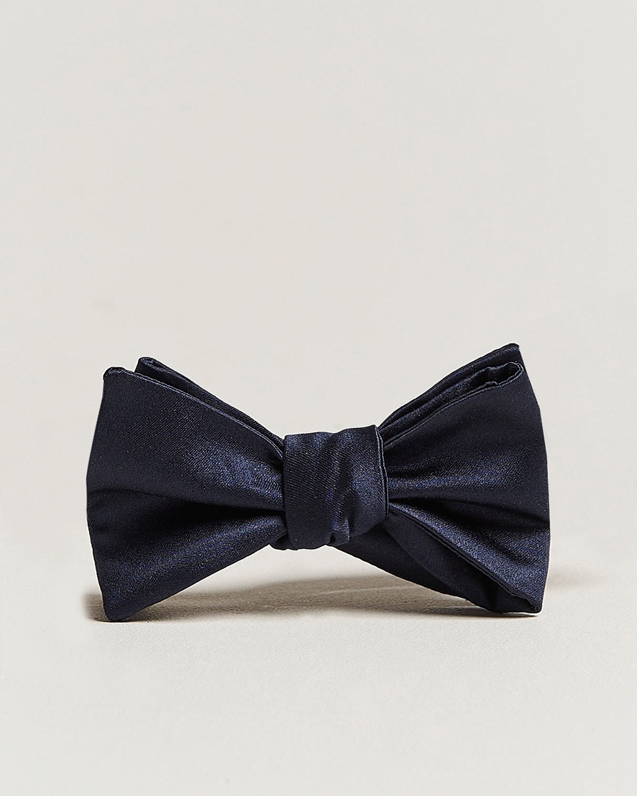 Homme | Nœuds Papillon | E. Marinella | Silk Bow Tie Navy Satin