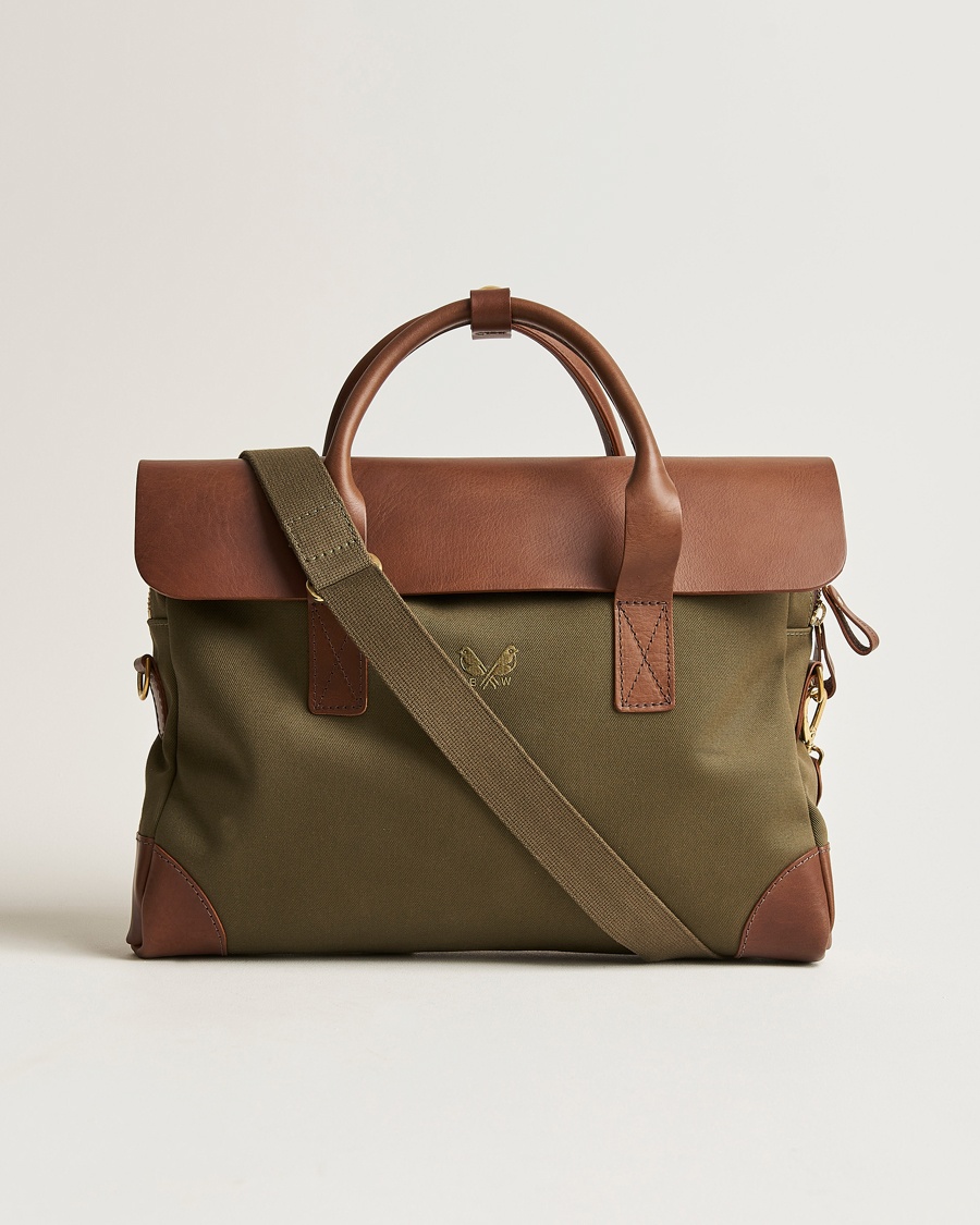 Bennett Winch Canvas Briefcase Olive – Vert