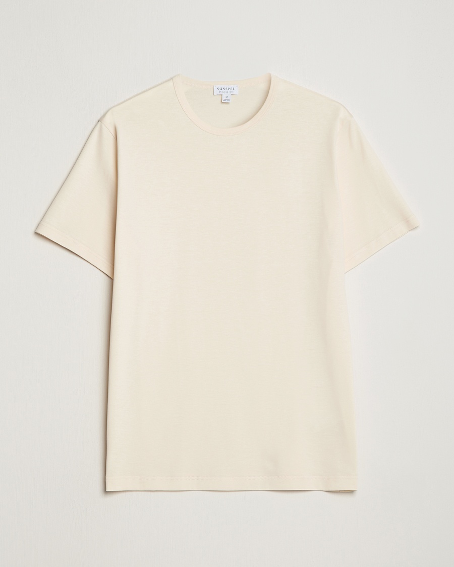 Homme | | Sunspel | Crew Neck Q82 Cotton T-Shirt Undyed