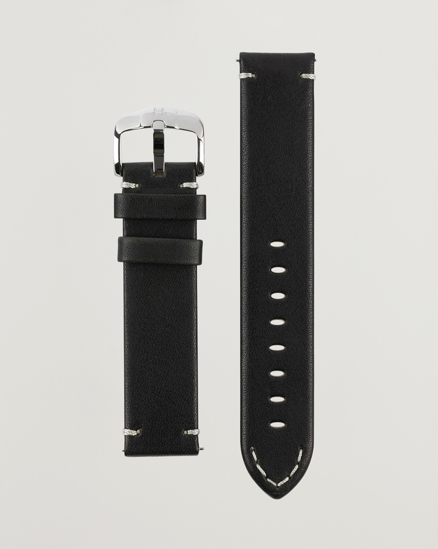 HIRSCH Ranger Retro Leather Watch Strap Black – Noir
