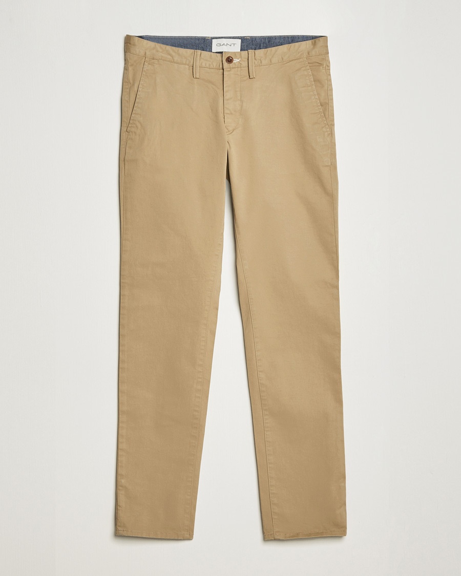 Gant Slim Fit Twill Chino Dark Khaki – Beige