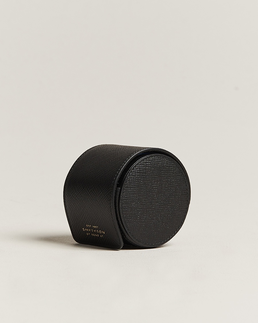 Smythson Panama Single Watch Roll Black – Zwart